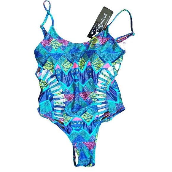 💎278 Stylish Swimwear Beyond The Shore One Piece Cut Out Swimsuit - Picture 8 of 8